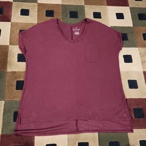 Women's American Eagle Soft & Sexy T Tunic Top, Burgundy, Size L- XL, Good Cond.